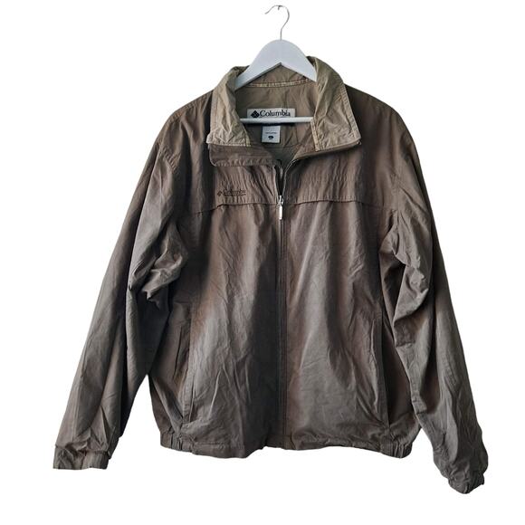 Columbia Mens Dark Taupe Long Sleeve Highneck Full Zip Jacket - Size L - Picture 1 of 16